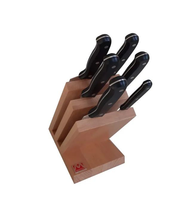 Montana Blu Integral Ceppo 6 Coltelli Cucina Magnetico Faggio