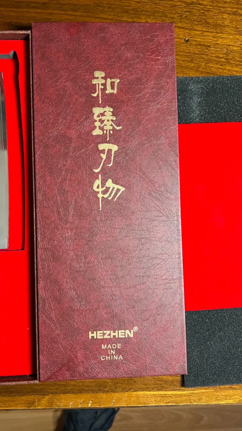 Hezhen Mannaia Cinese Coltello 18 cm Legno Padauk