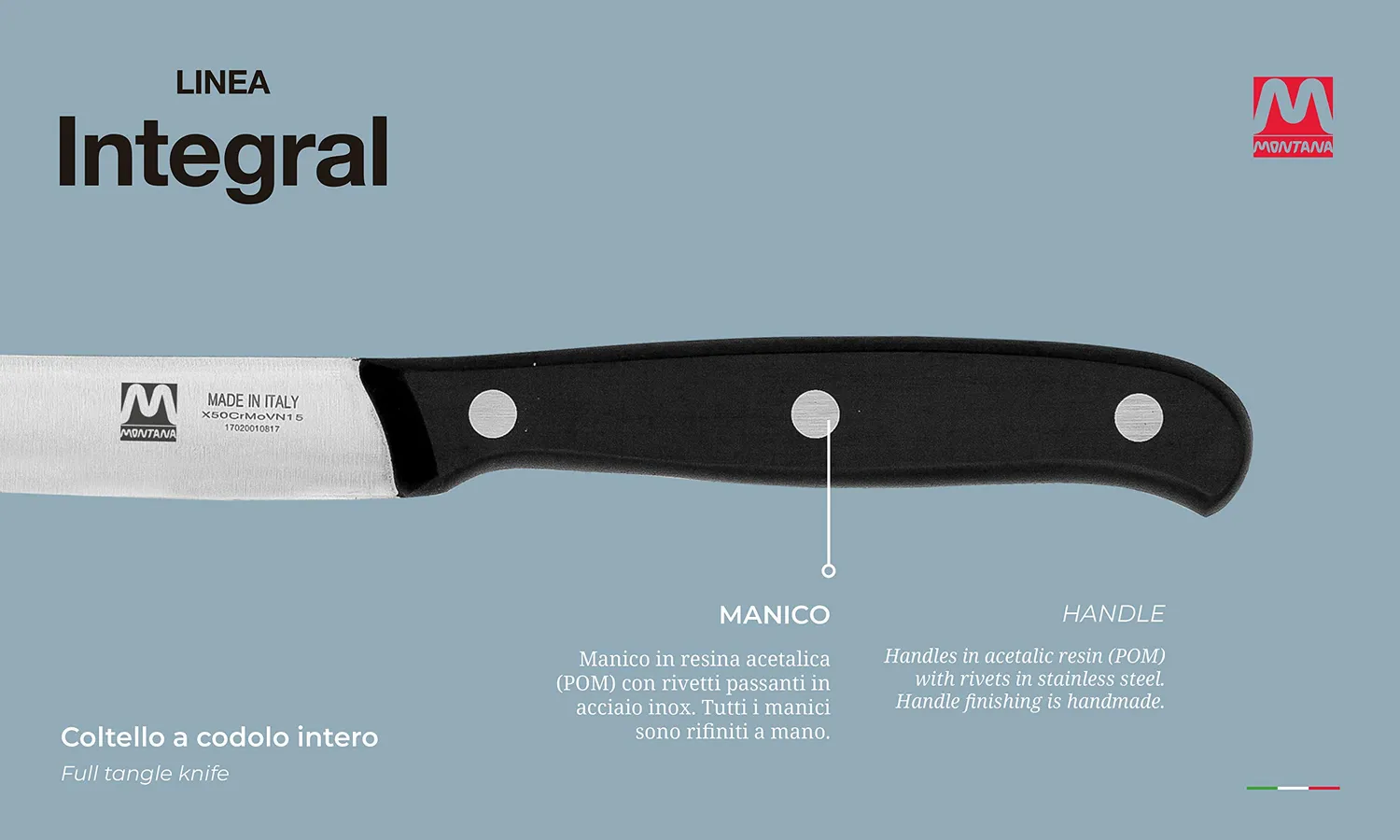 Montana Integral coltello bistecca mezza dentata 11 cm