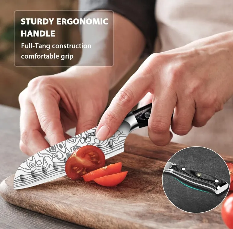 MOSFiATA Set 2 Santoku 7 e 5.5 Pollici Acciaio Tedesco