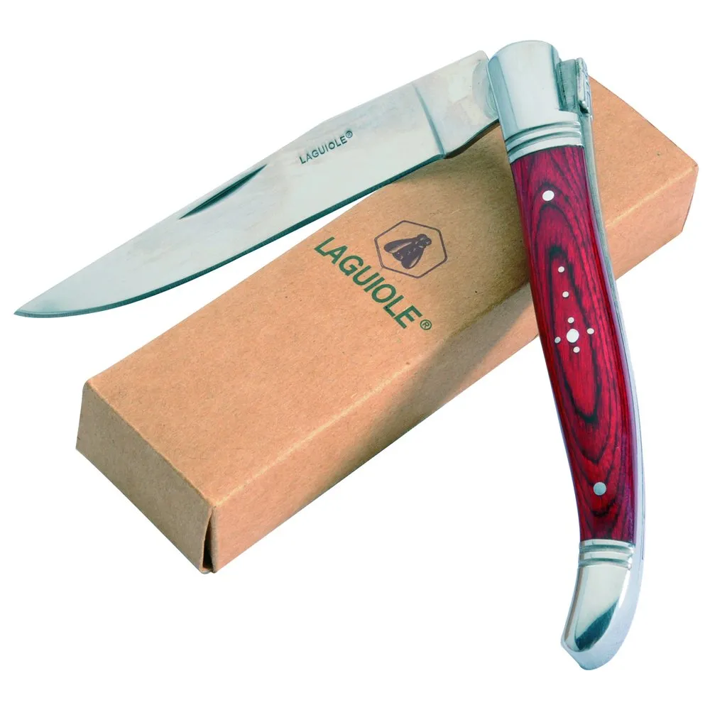 Laguiole 10 coltelli pieghevoli legno esotico inox