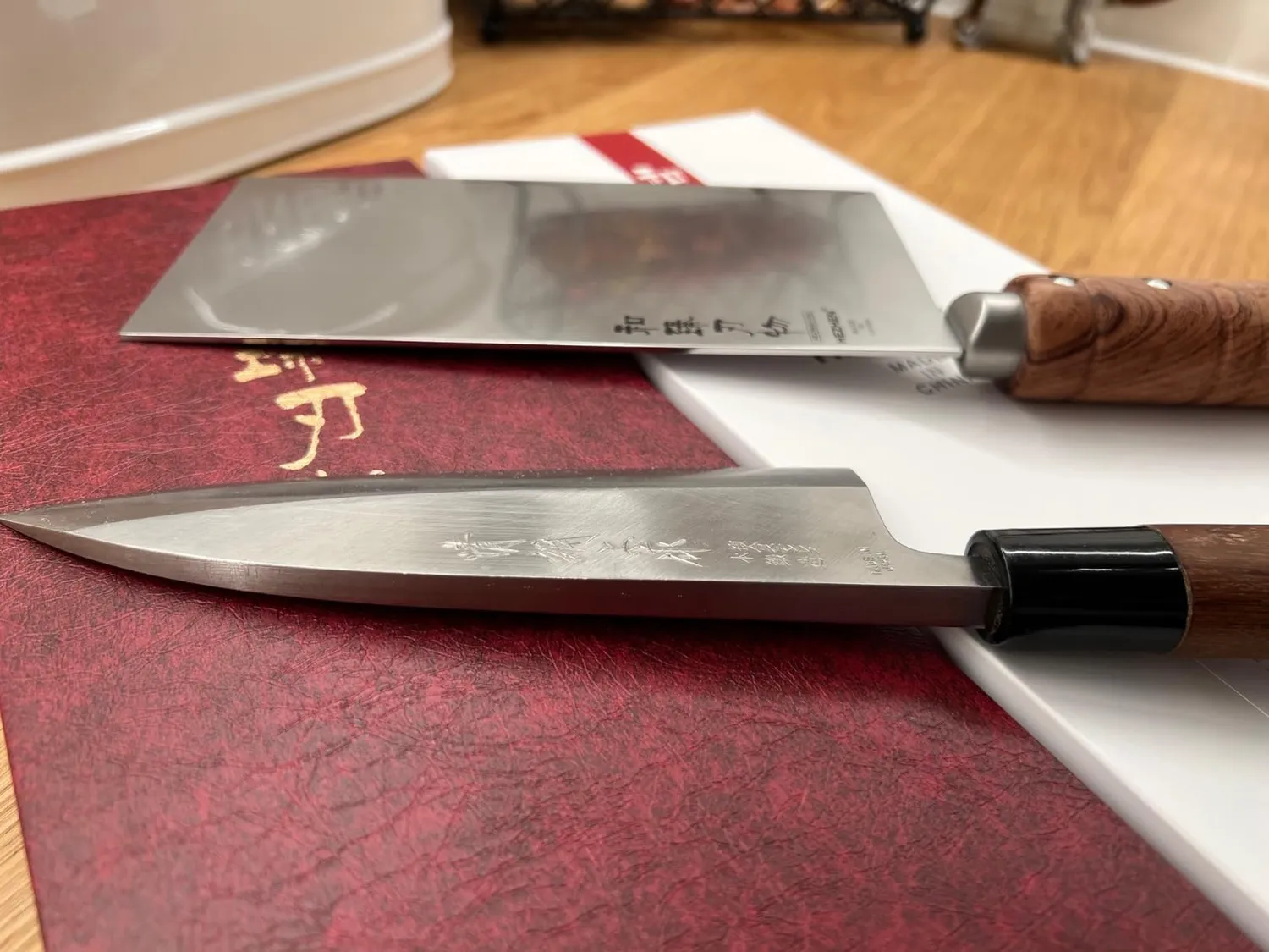 Hezhen Mannaia Cinese Coltello 18 cm Legno Padauk