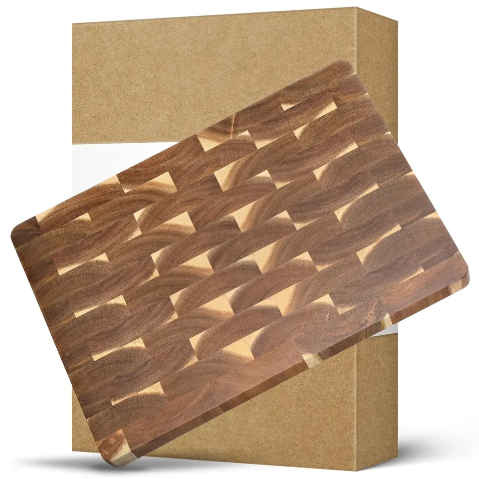 HEZHEN Tagliere Legno Acacia Doppio Lato Vassoio Servire