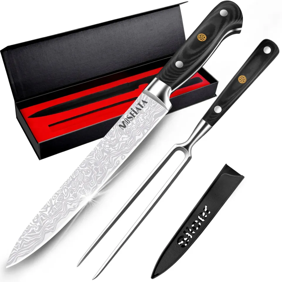 MOSFiATA Trinciante 8" e Forchettone 7" Set 2 Pezzi Inox