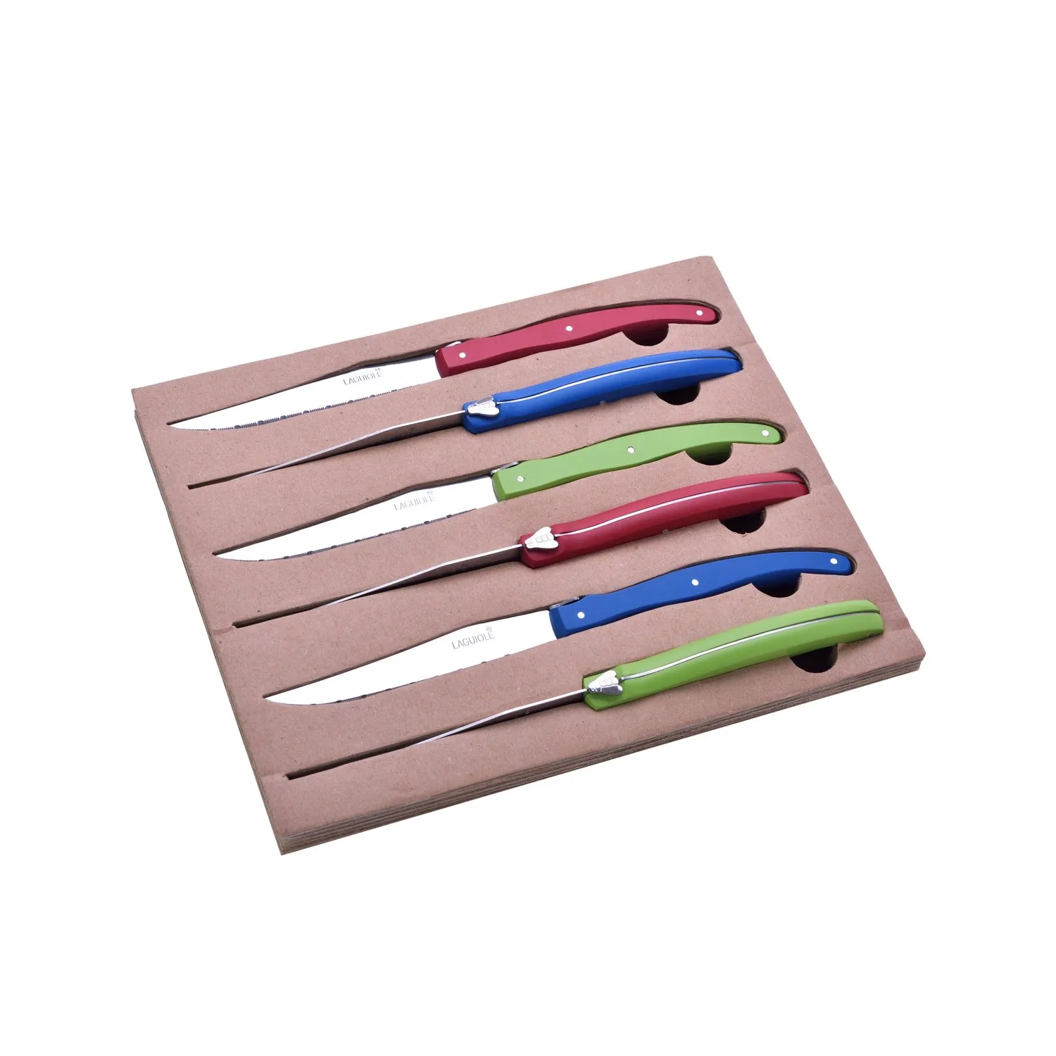 Laguiole en Aubrac coltelli da bistecca set 6 pezzi faggio multicolore