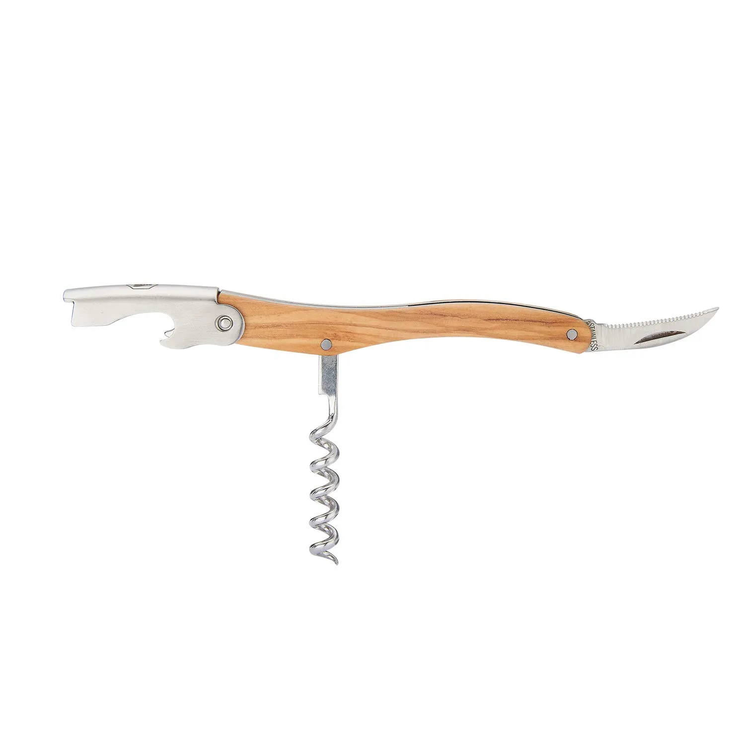 Laguiole en Aubrac cavatappi sommelier legno ulivo 3 in 1