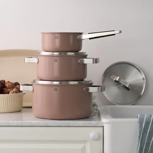 Zwilling Pure set pentole 6 pezzi acciaio rosa induzione