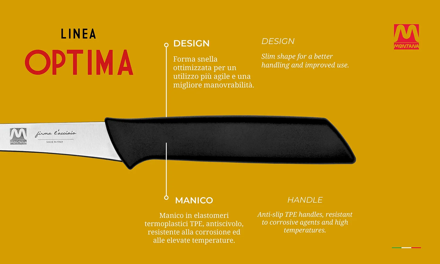 Montana Optima Coltello Disosso 14 cm Acciaio Azoto