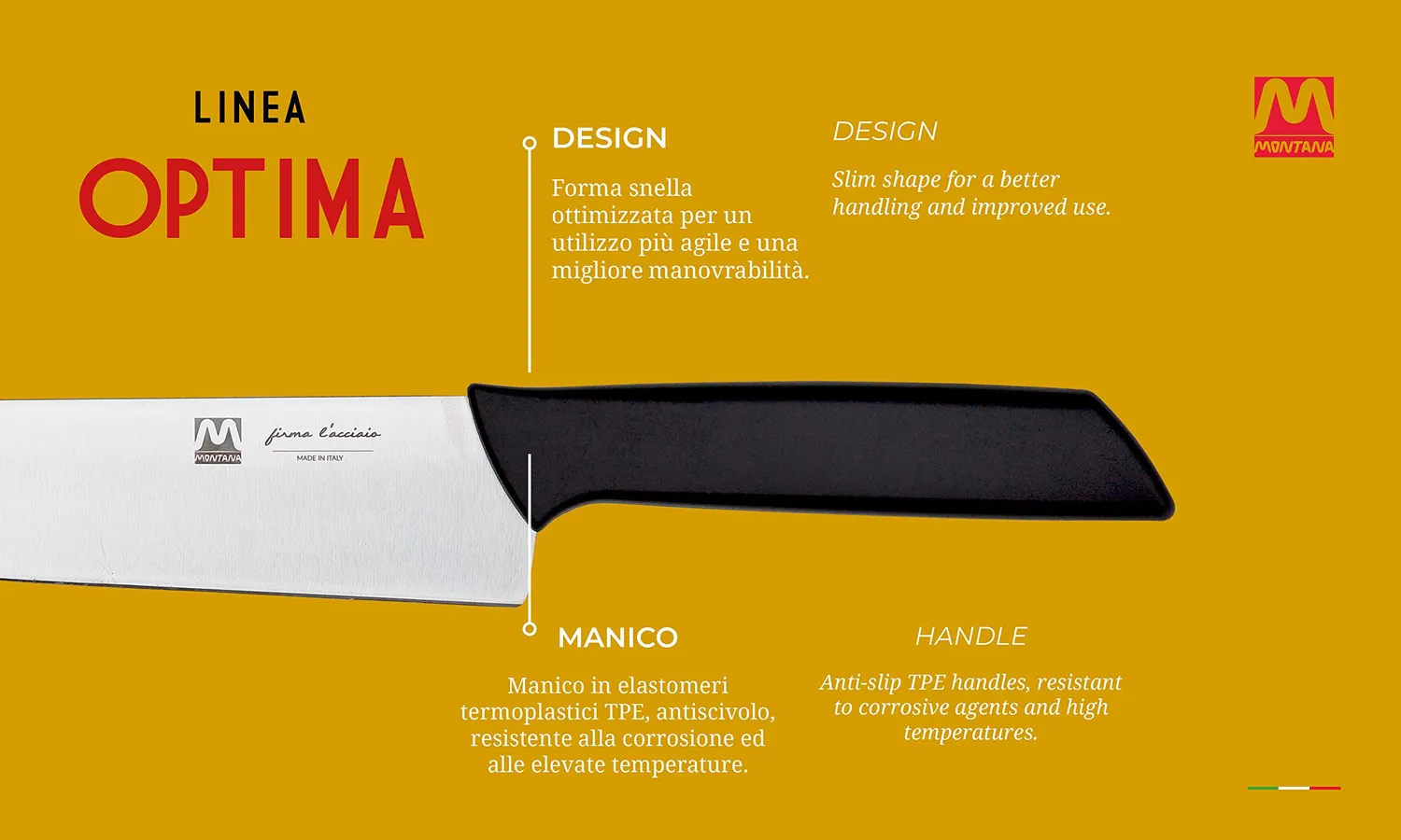 Montana Optima coltello trinciante chef 20 cm